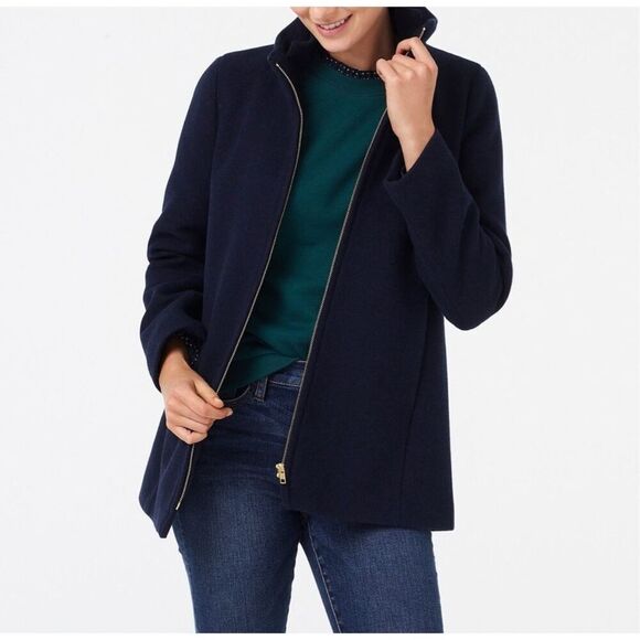 J. Crew factory village coat in navy size 0 - Picture 1 of 10
